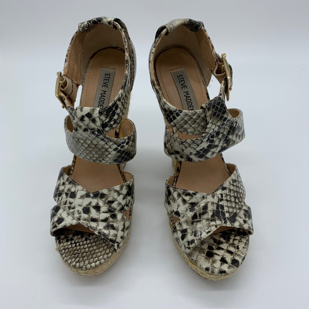 Steve Madden Kloudd Wedge Snake Print Sandals - image 6